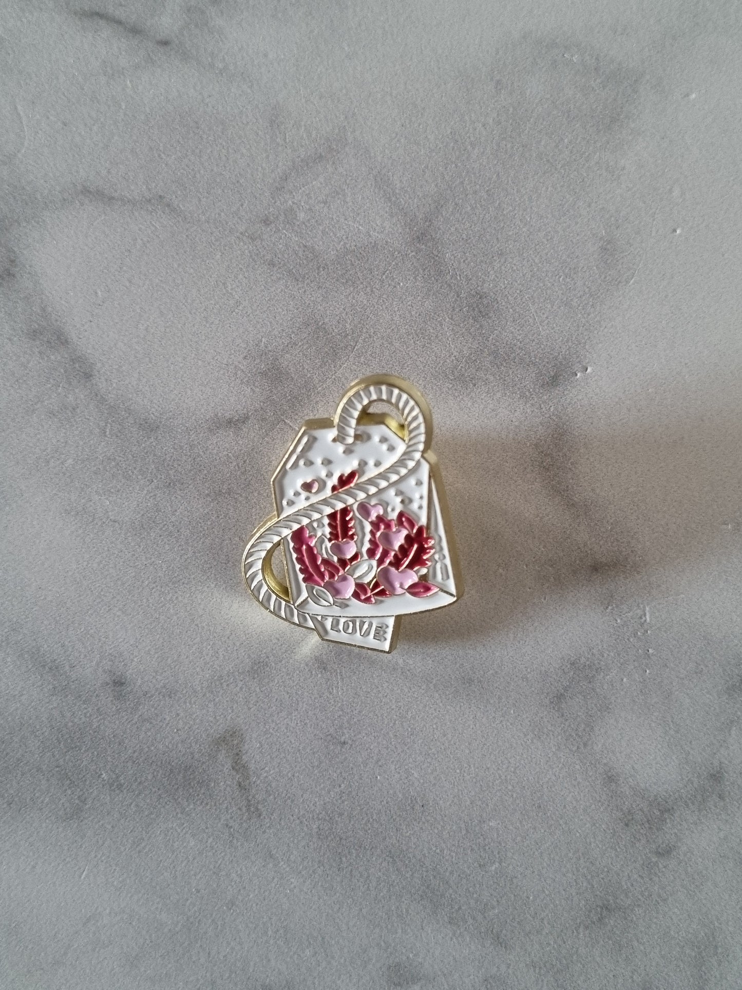 Pink Tea Enamel Pin Badge