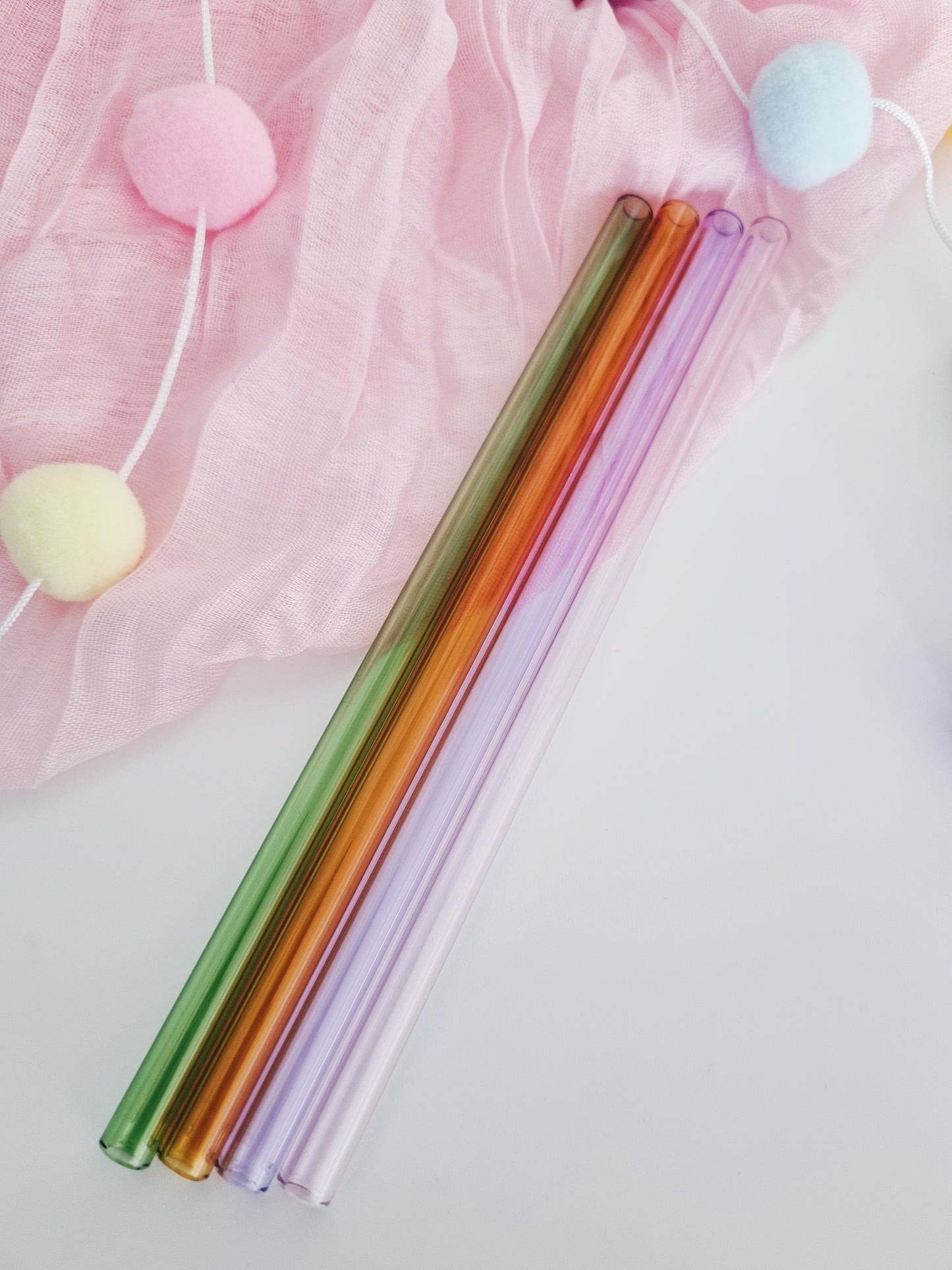 Coloured Glass Straws