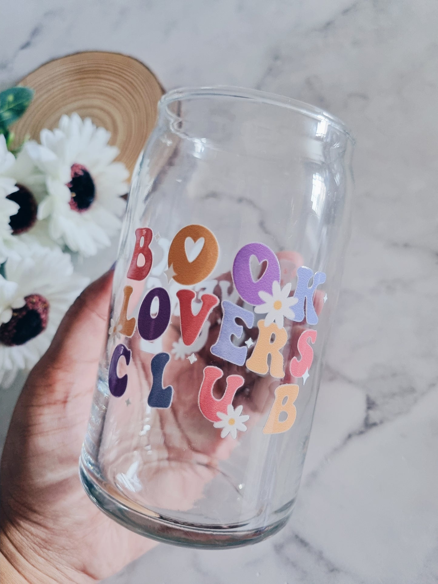 Book Lover Can Glass