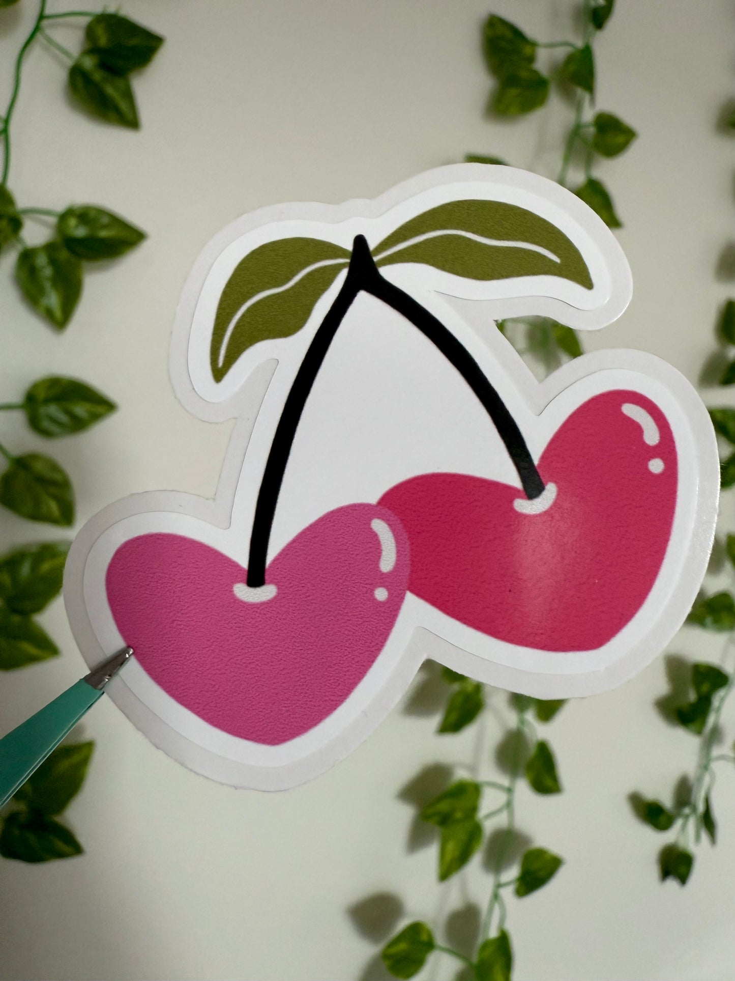 Cherry Hearts Sticker