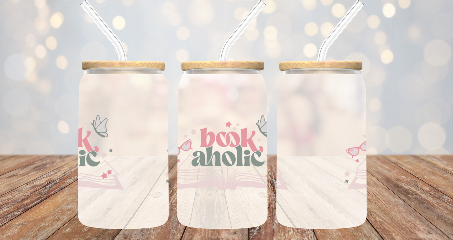 Bookaholic Can Glass