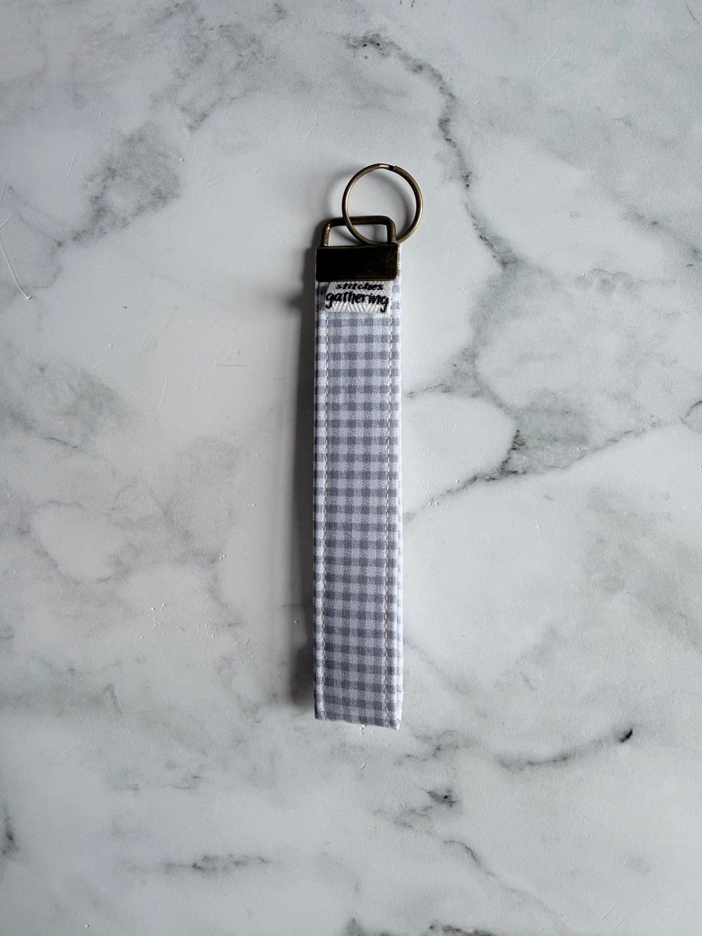 COBALT GINGHAM WRISTLET
