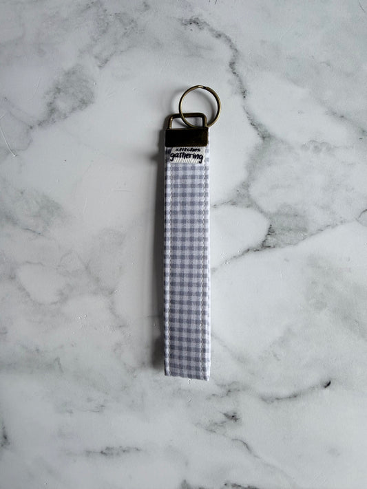COBALT GINGHAM WRISTLET