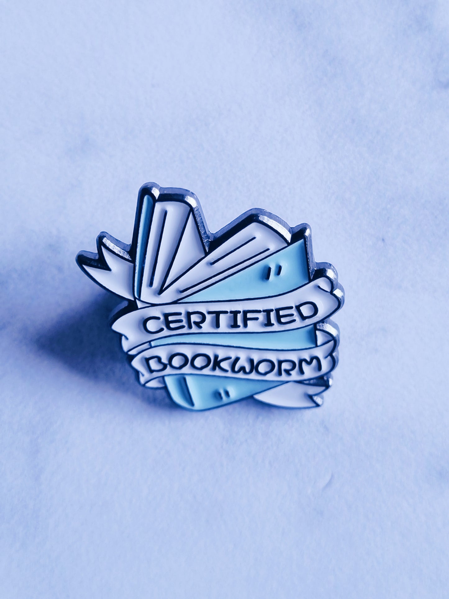 Certified Bookworm Enamel Pin Badge