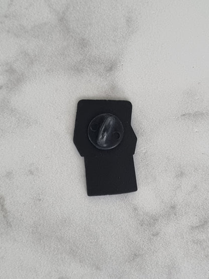 Black and White Enamel Pin Badge