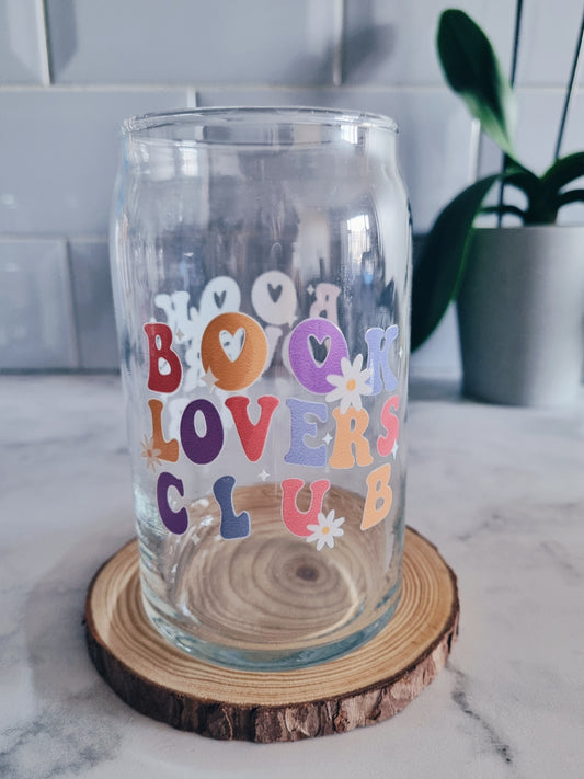 Book Lover Can Glass