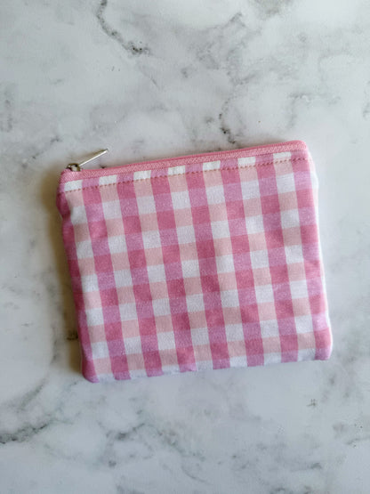 Pink Gingham Mini Pouch