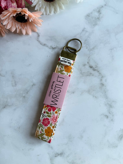 Pink Meadow Wristlet