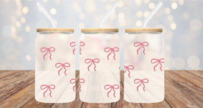 Pink Sweet Bows Can Glass