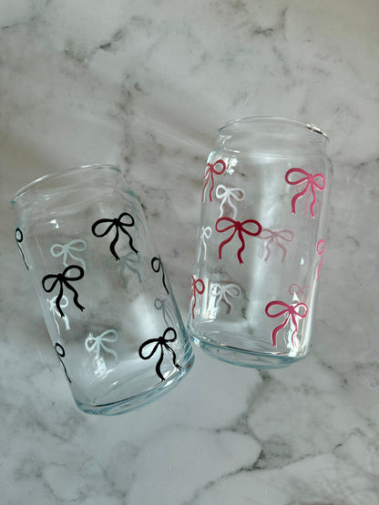 Pink Sweet Bows Can Glass