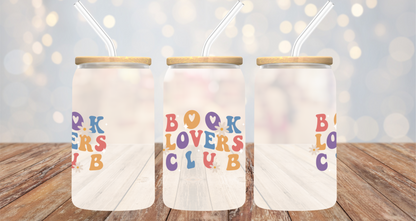 BOOK LOVER CAN GLASS